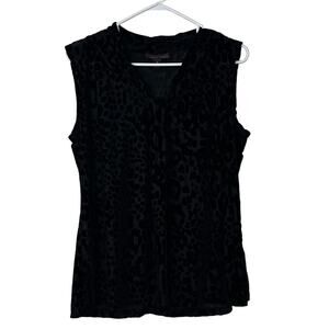 Velvet Burnout Women’s Animal Print Sleeveless Top Size XL Dark Romantic Career